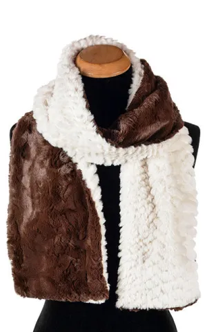 Classic Scarf - Two-Tone, Plush Faux Fur in Falkor with Cuddly Fur in Chocolate (Limited Availability)