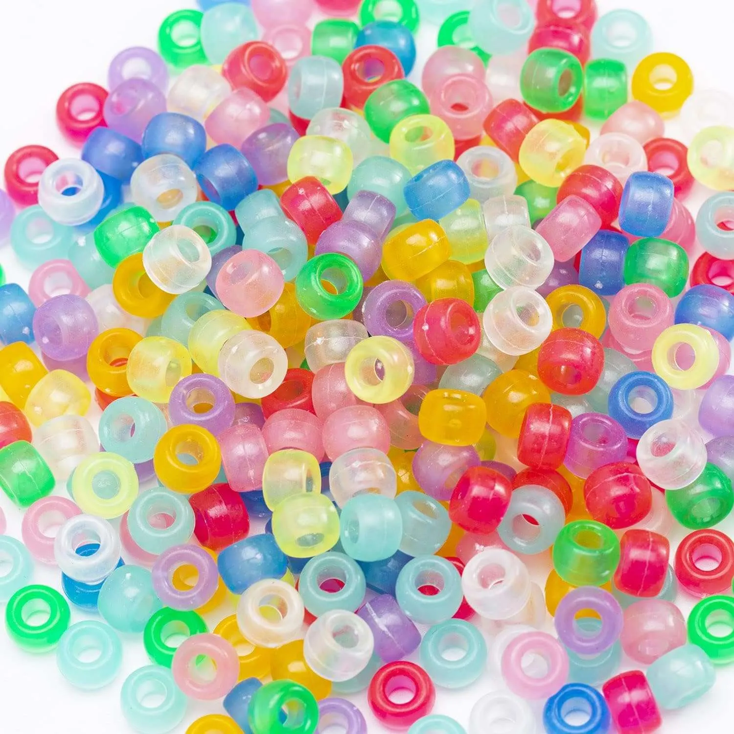 1000 Pcs Acrylic 9 Color Pony Beads for Bracelet