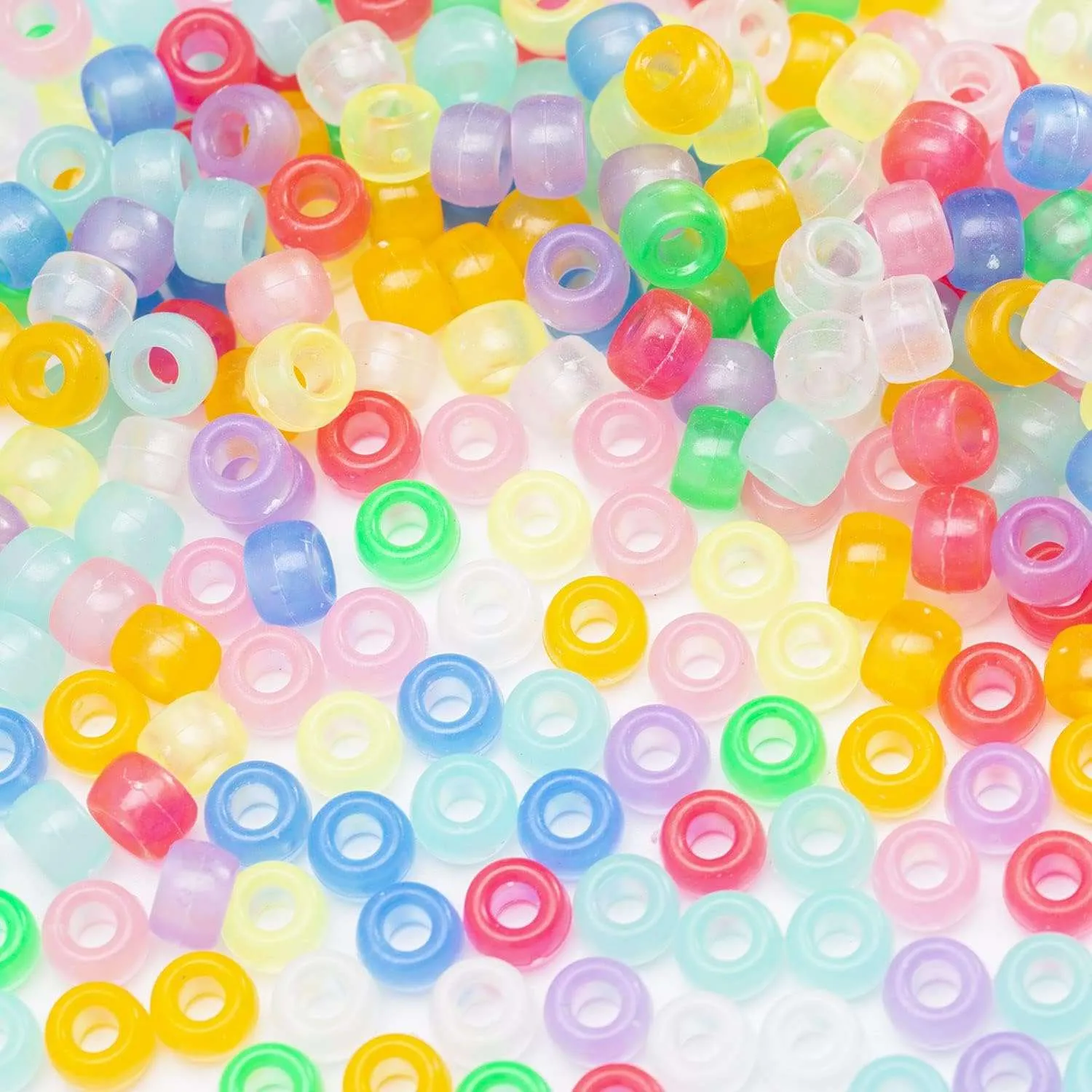 1000 Pcs Acrylic 9 Color Pony Beads for Bracelet