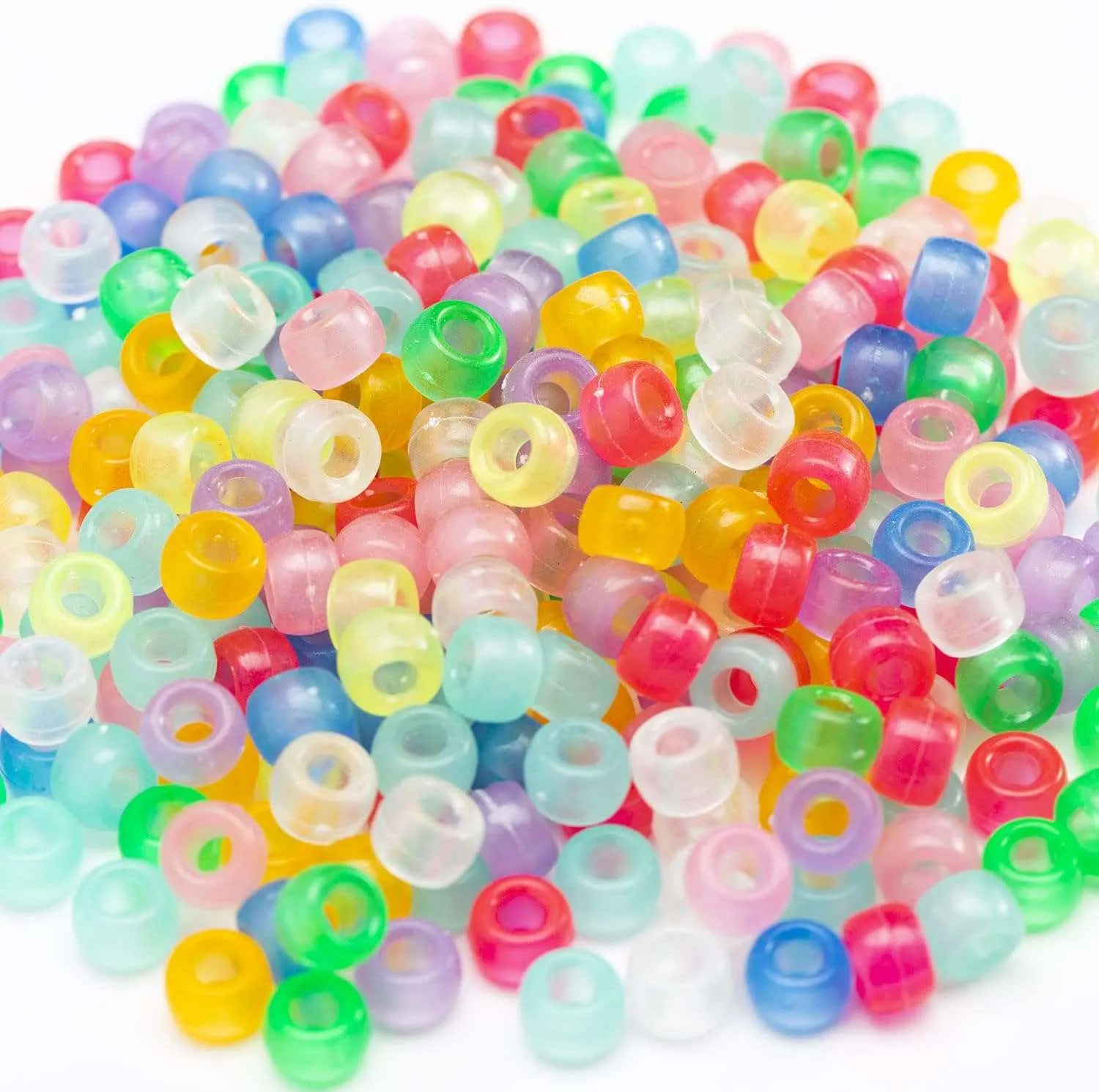 1000 Pcs Acrylic 9 Color Pony Beads for Bracelet