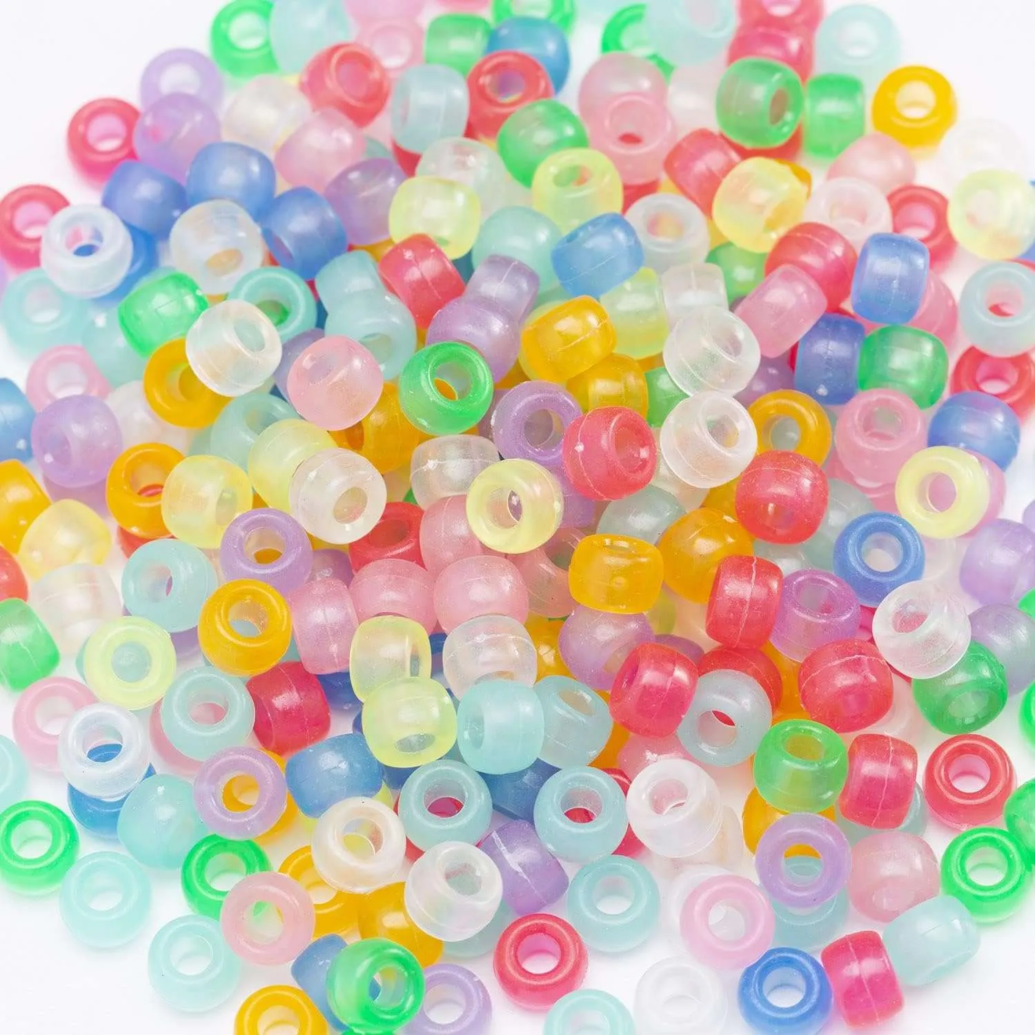 1000 Pcs Acrylic 9 Color Pony Beads for Bracelet