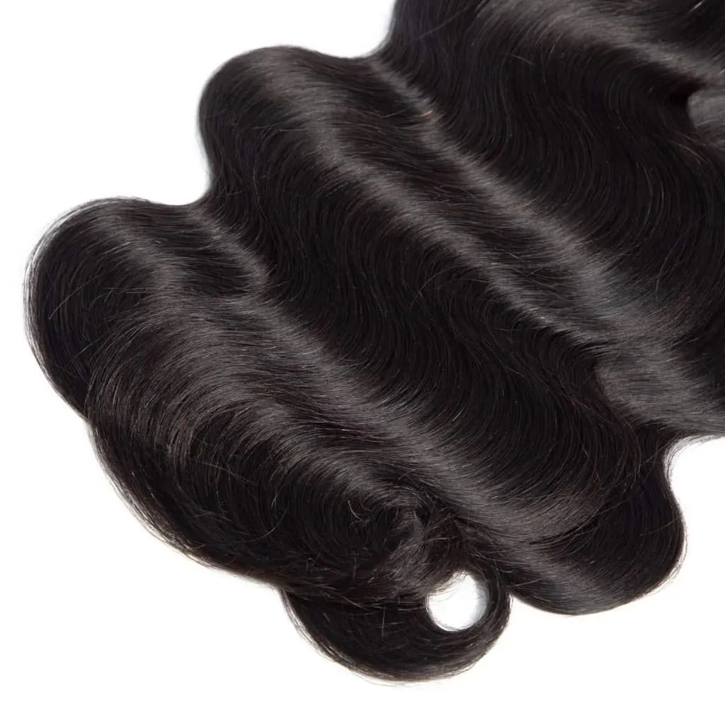 10A Grade Body Wave 3/4 Human Hair Bundles with 4x4 Closure 13x4 front