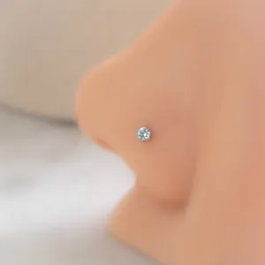 14K White Gold Nose Stud