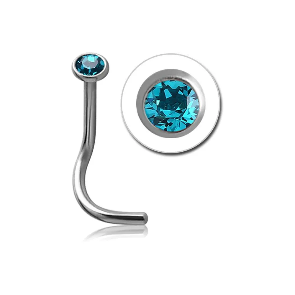 18 Gauge | Aqua Surgical Steel Nose Stud