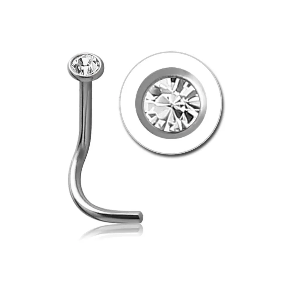 18 Gauge | Clear Cz Surgical Steel Nose Stud