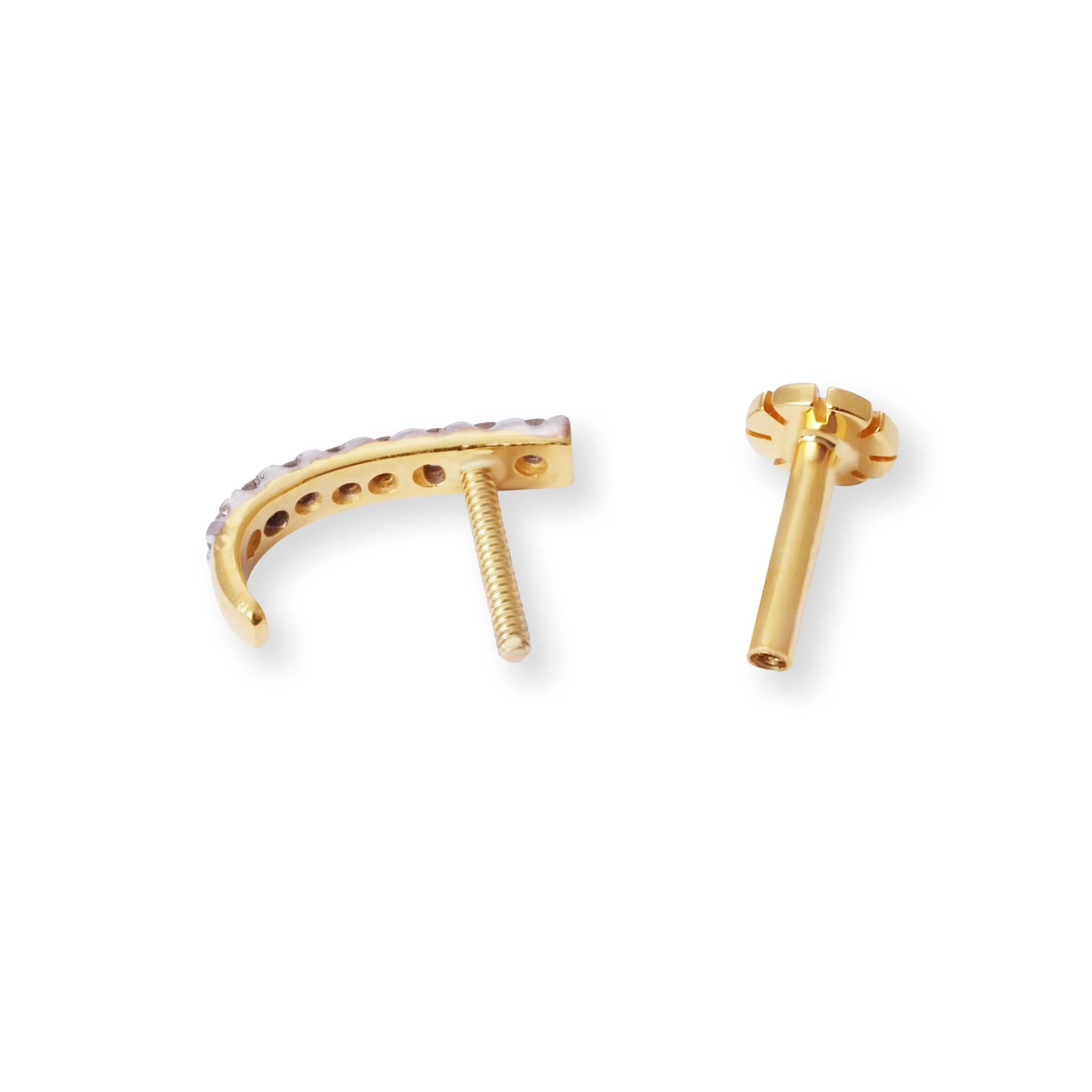 18ct Gold Diamond Half Nose Ring with Screw Back MCS2783 MCS2784