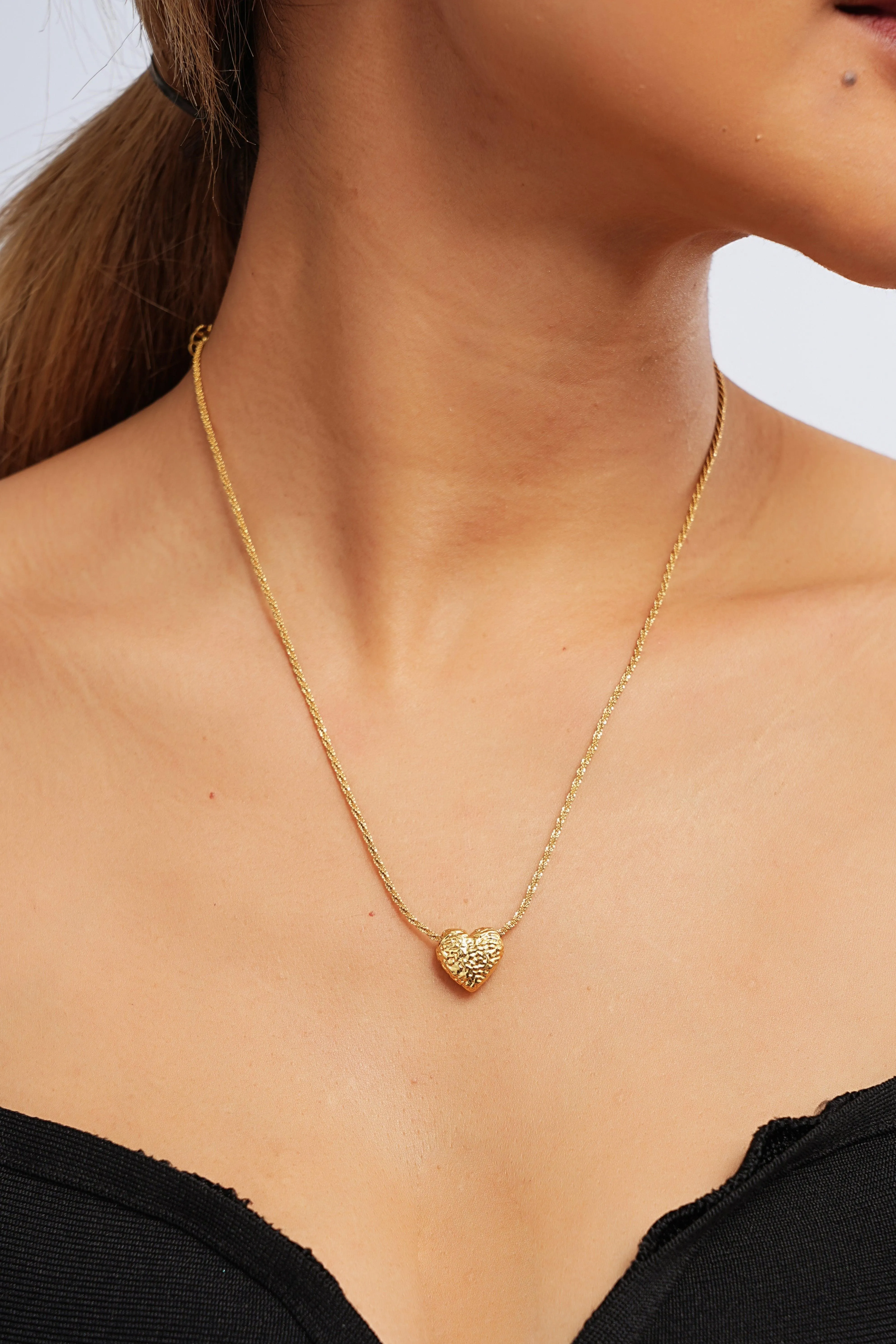 18K Gold Heart Pendant Necklace