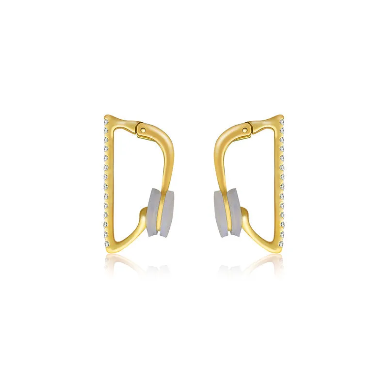 18k Gold Vertical Line Diamond Ear Cuff