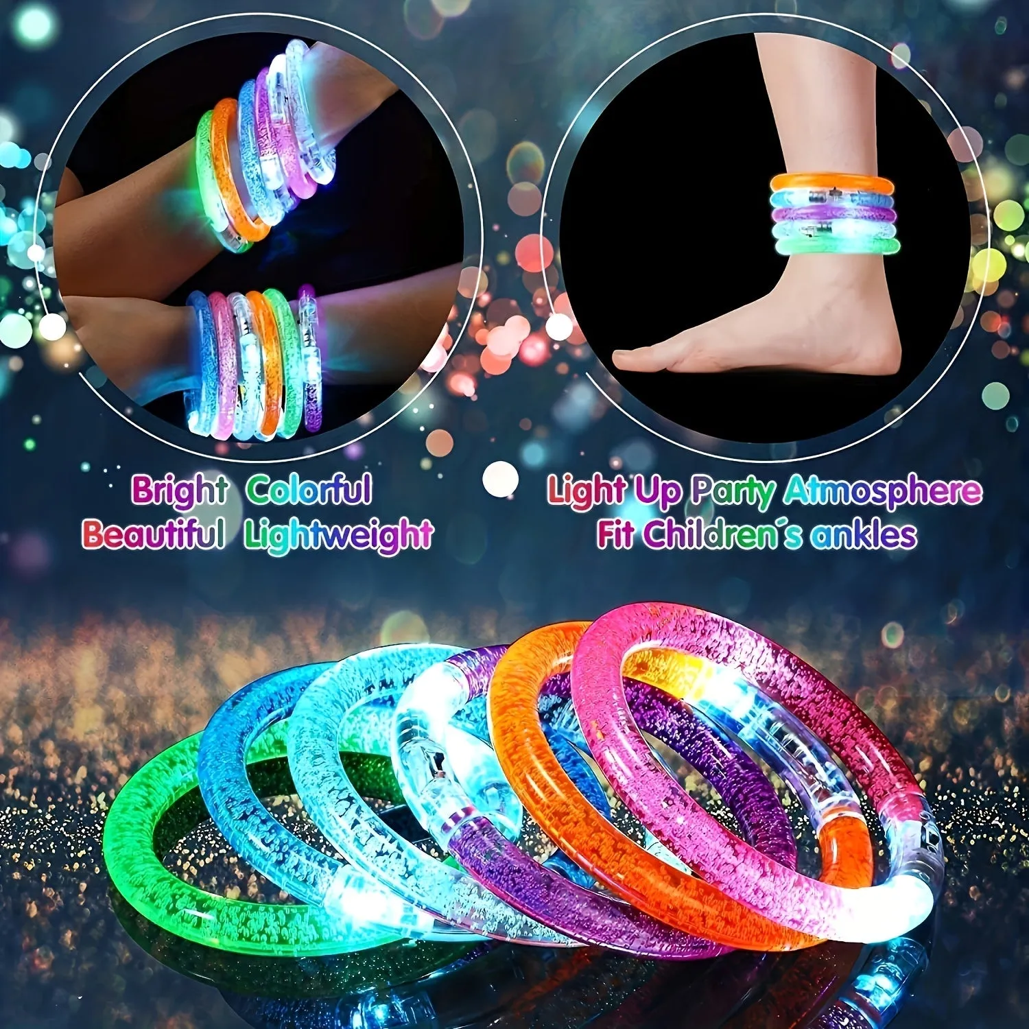 6PC Glow In The Dark LED Bracelets  Party Favors