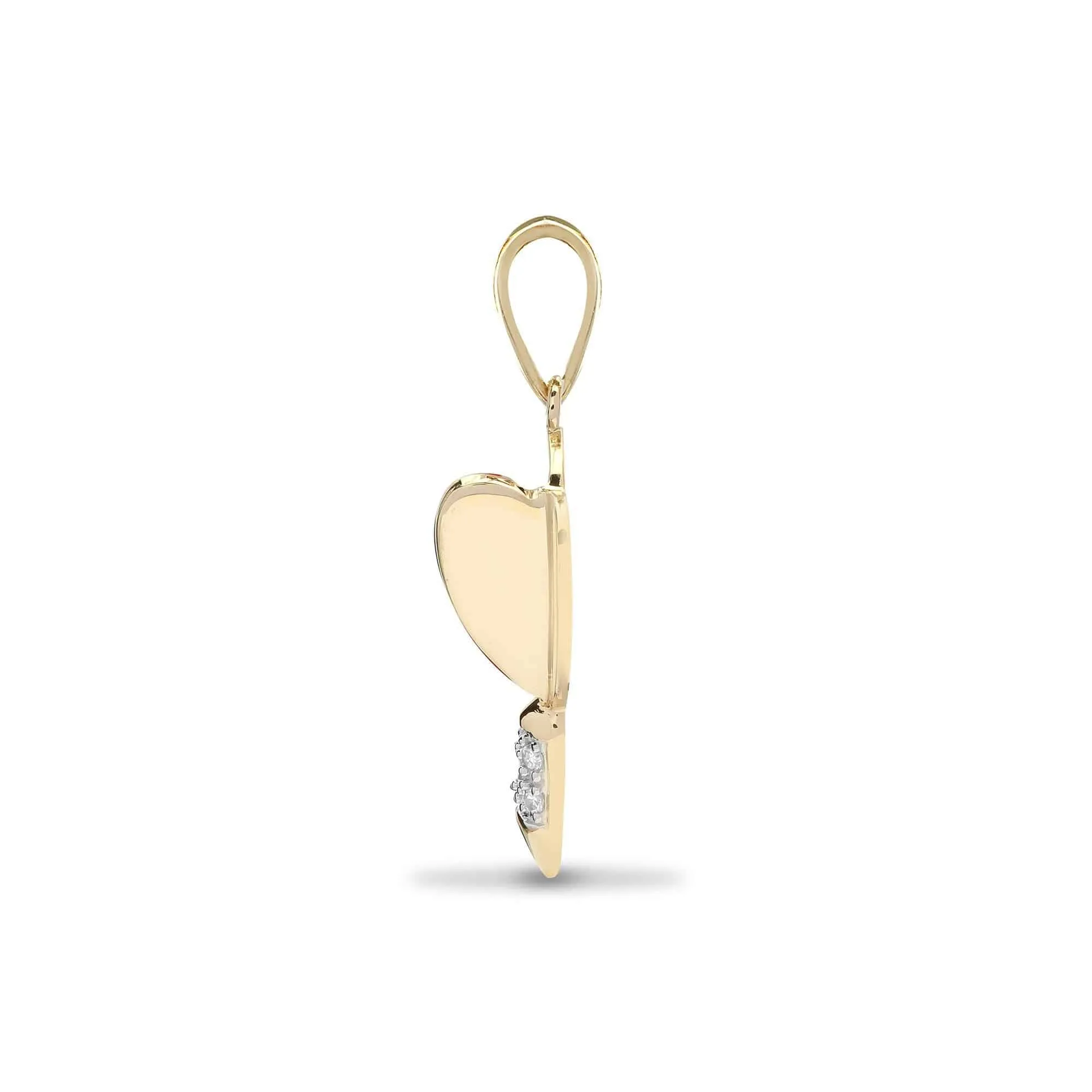 9ct Yellow Gold Diamond Dart Pendant