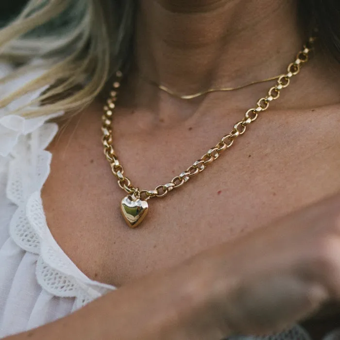 Alexa Leigh-Puff Love Necklace-Gold