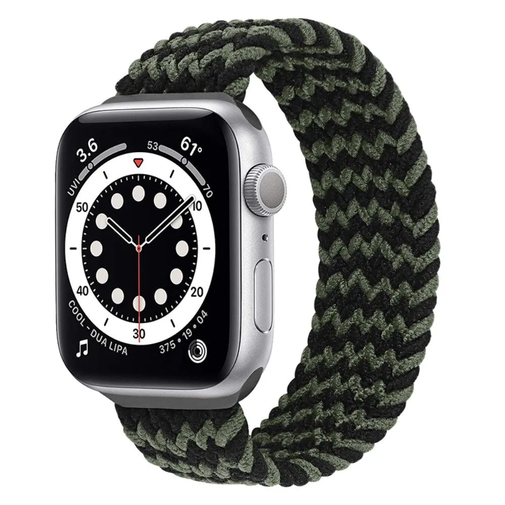 Apple Watch (41mm) elastic watch strap - Black / Green / Size: L