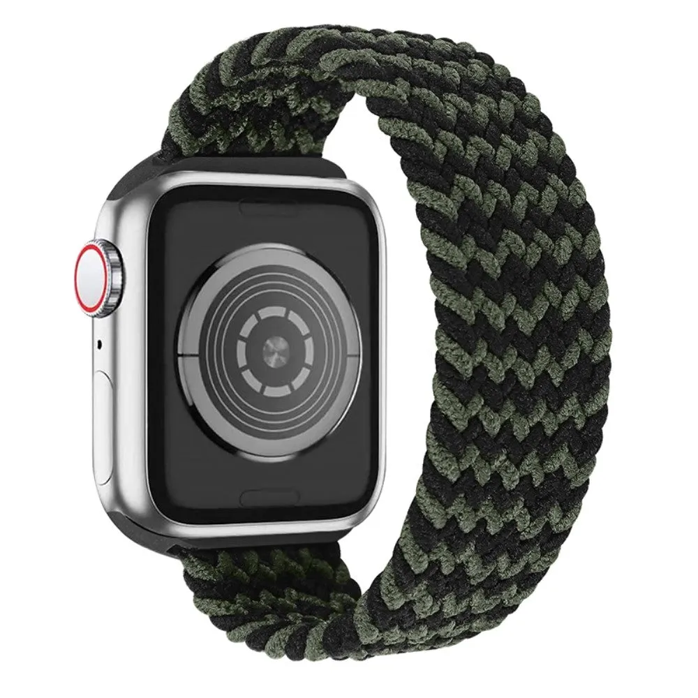 Apple Watch (41mm) elastic watch strap - Black / Green / Size: L