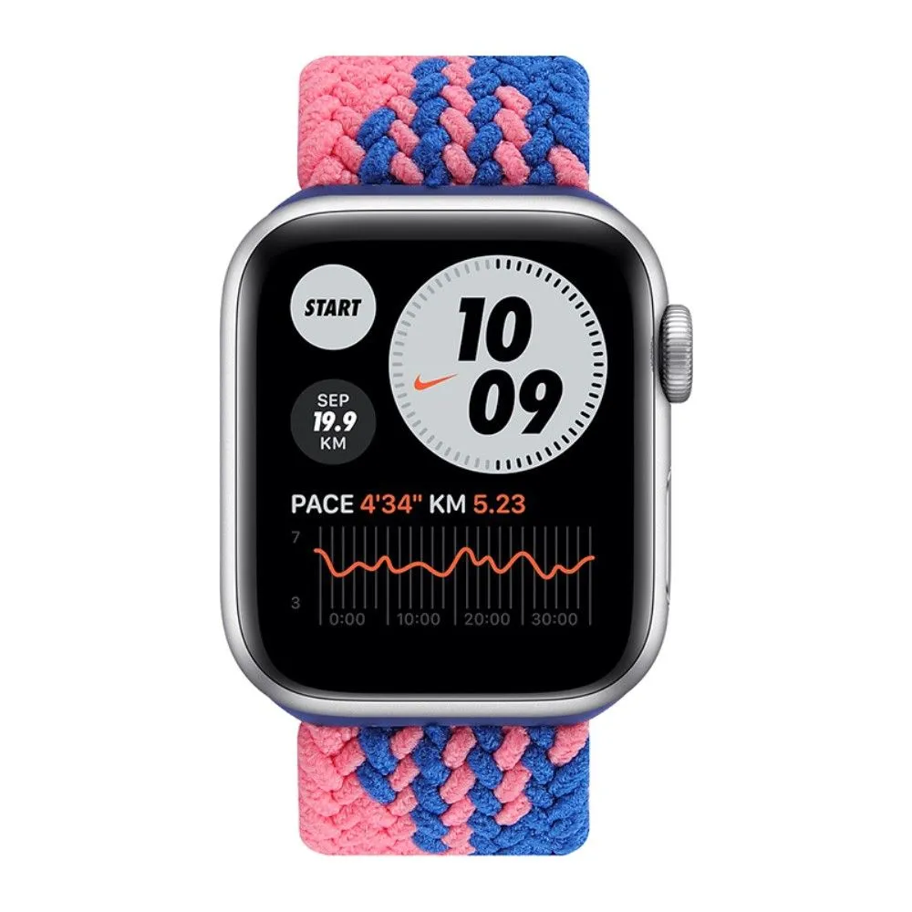 Apple Watch (41mm) elastic watch strap - Blue / Pink Splicing / Size: S