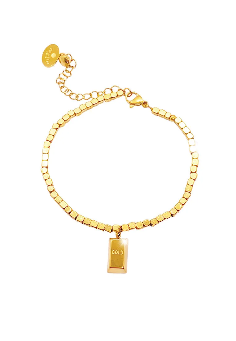 Auryn Golden Wealth Bar Gold Chain Bracelet