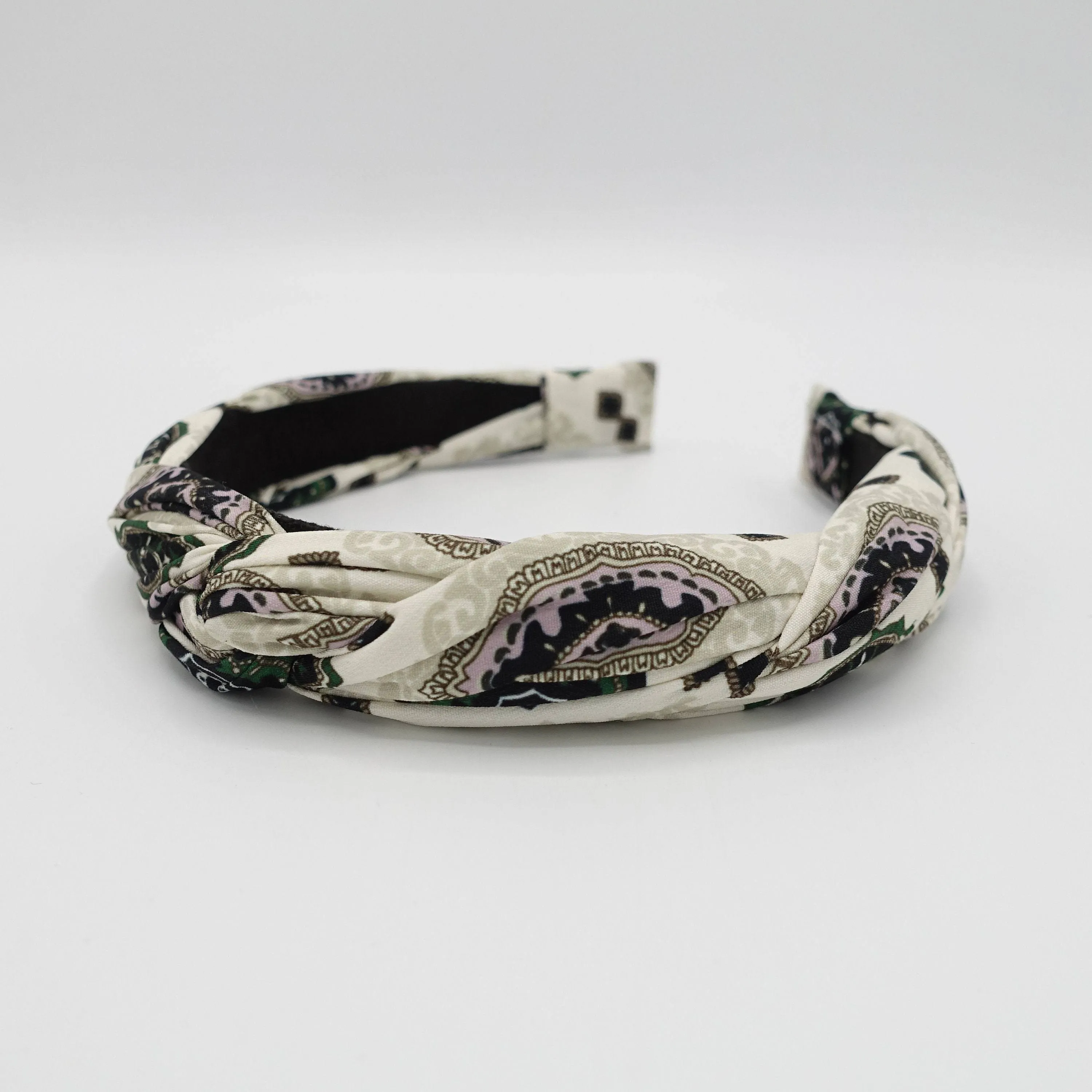 baroque print cross headband casual hair accessory for women