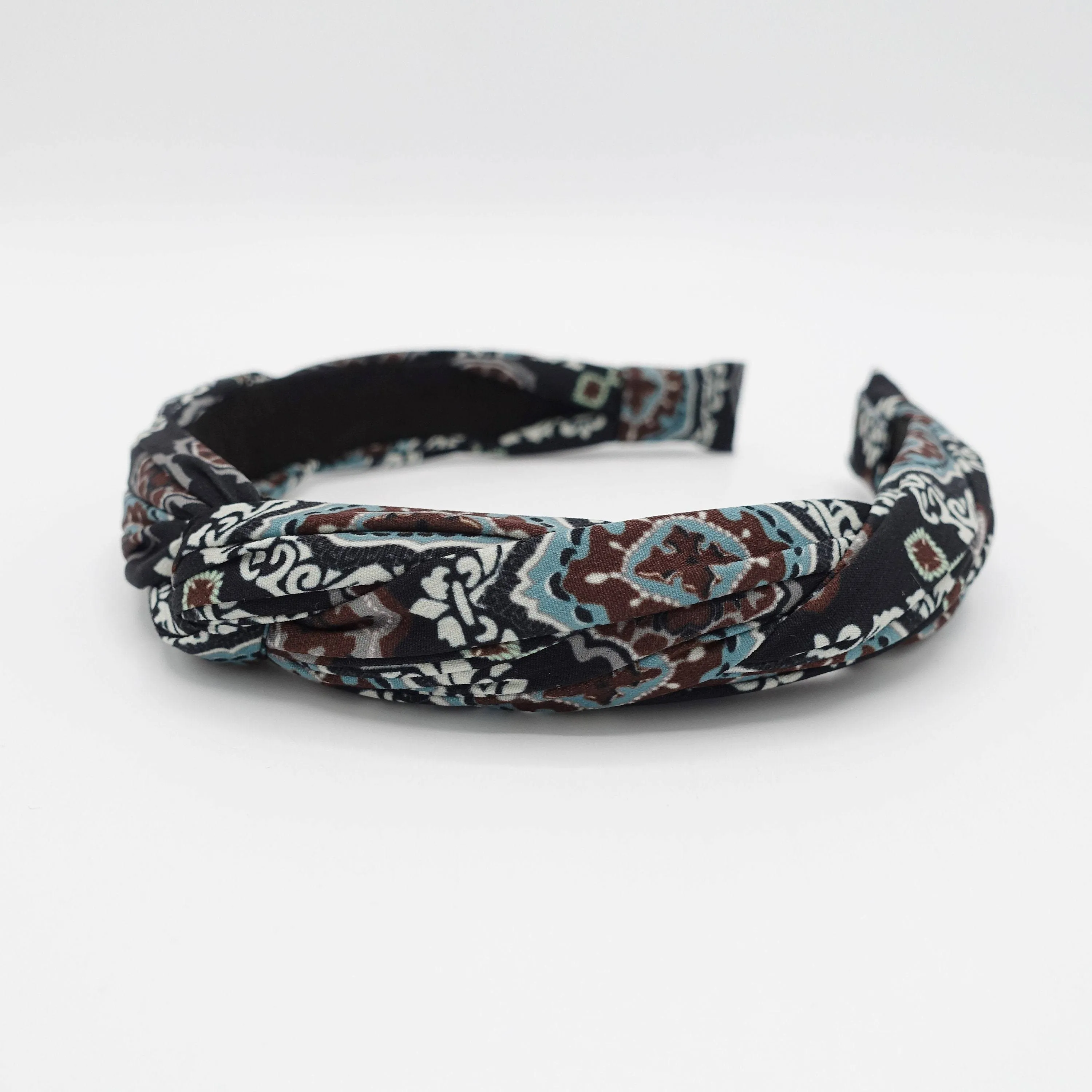 baroque print cross headband casual hair accessory for women