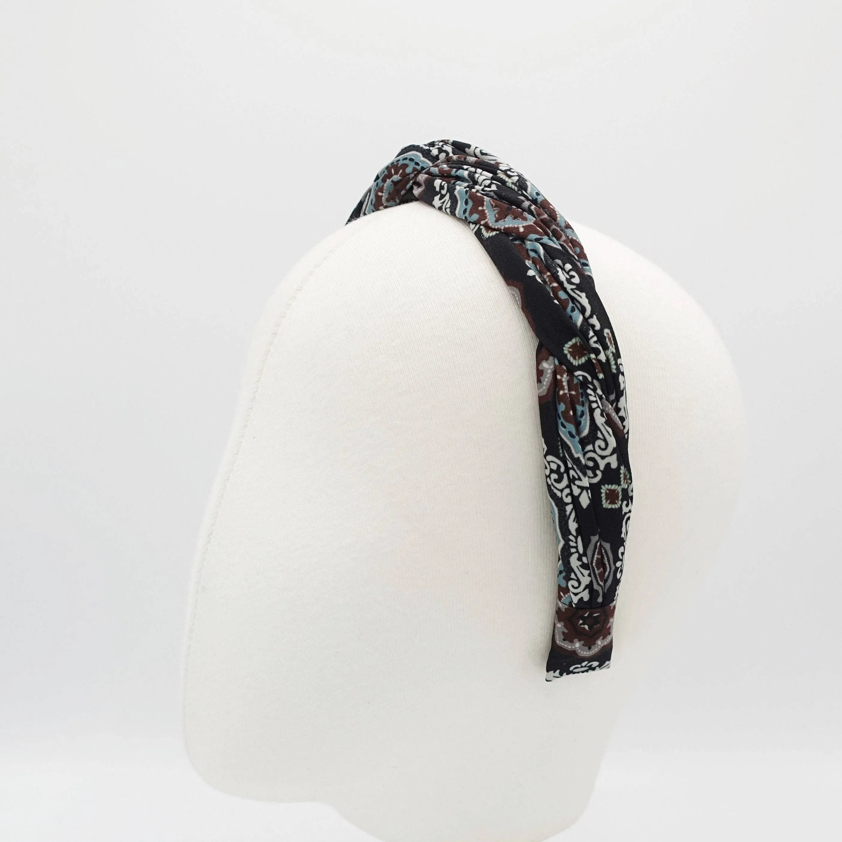 baroque print cross headband casual hair accessory for women