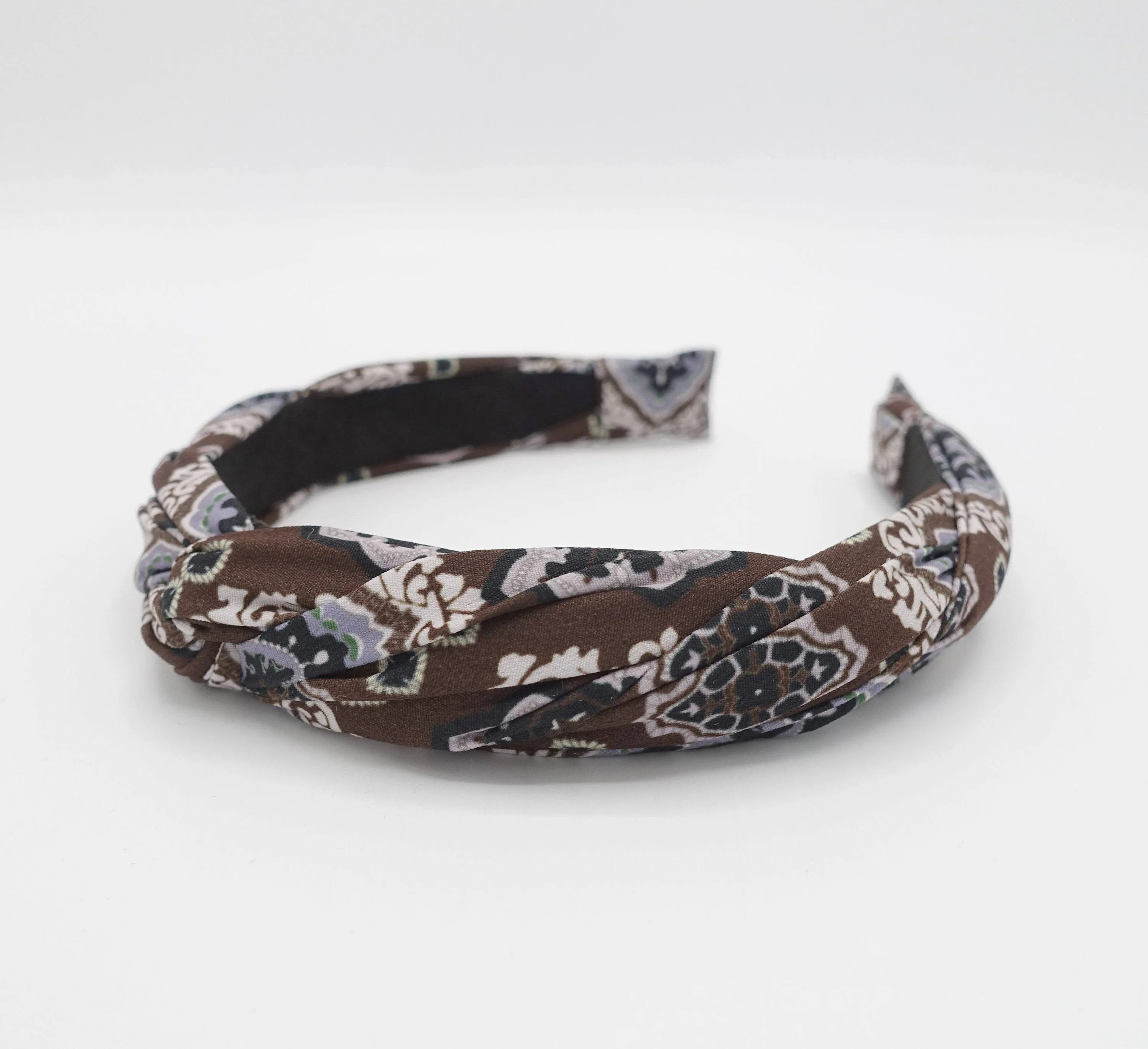 baroque print cross headband casual hair accessory for women