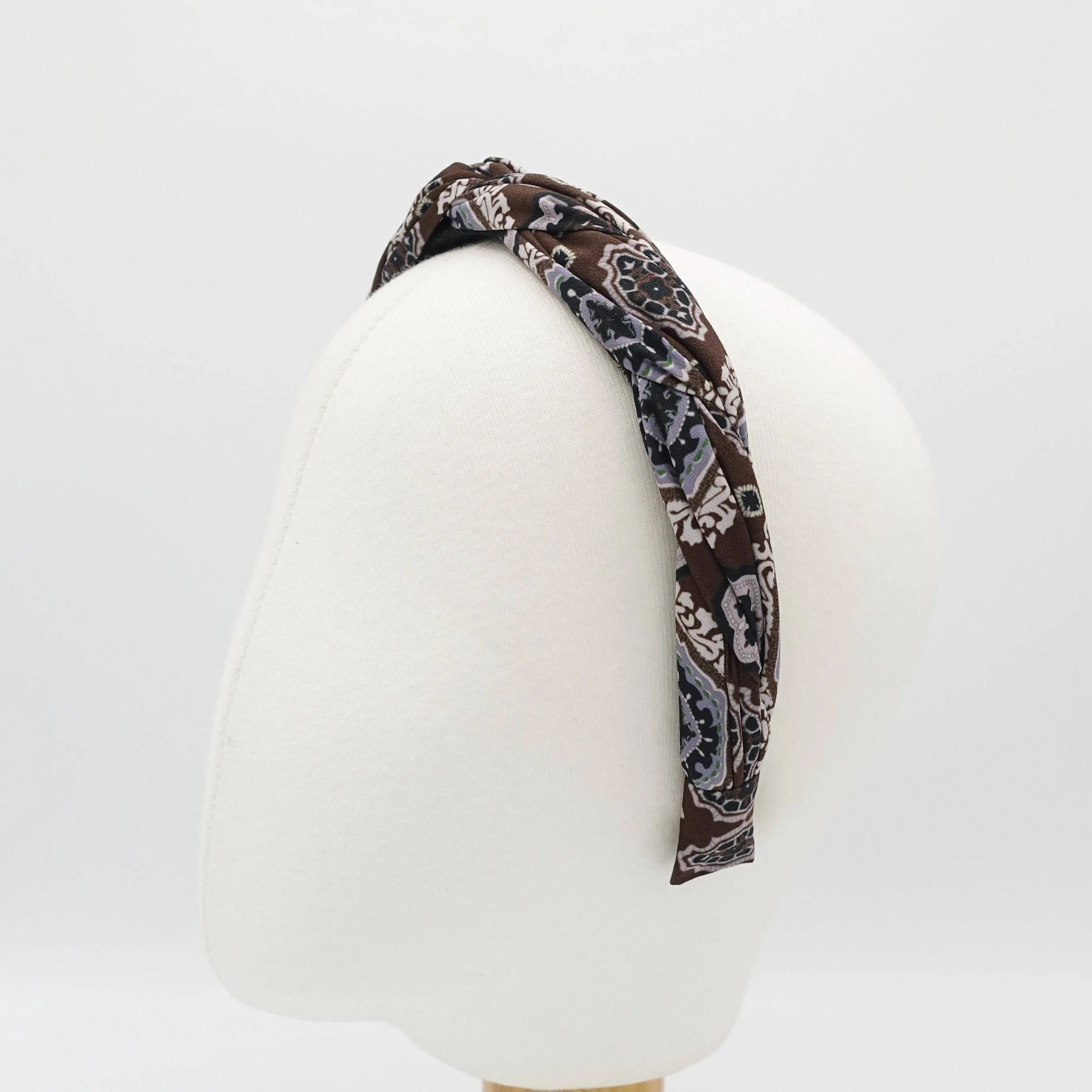 baroque print cross headband casual hair accessory for women