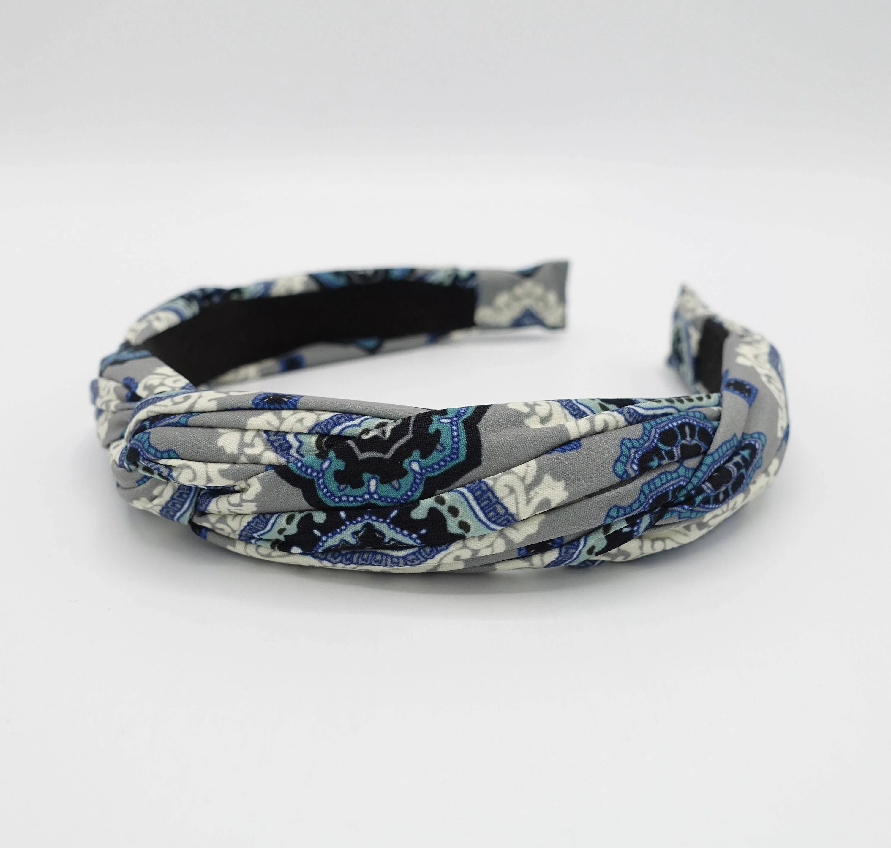 baroque print cross headband casual hair accessory for women