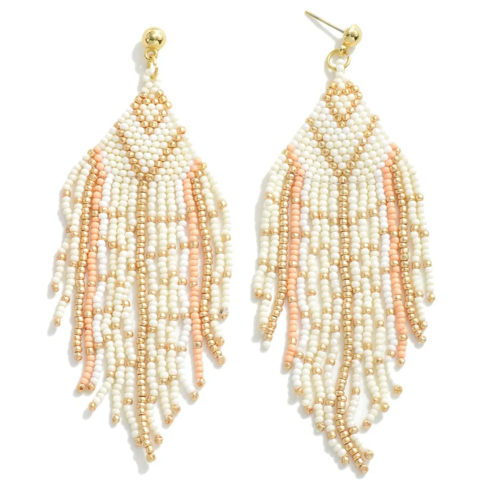 BEADED TASSEL EARRINGS