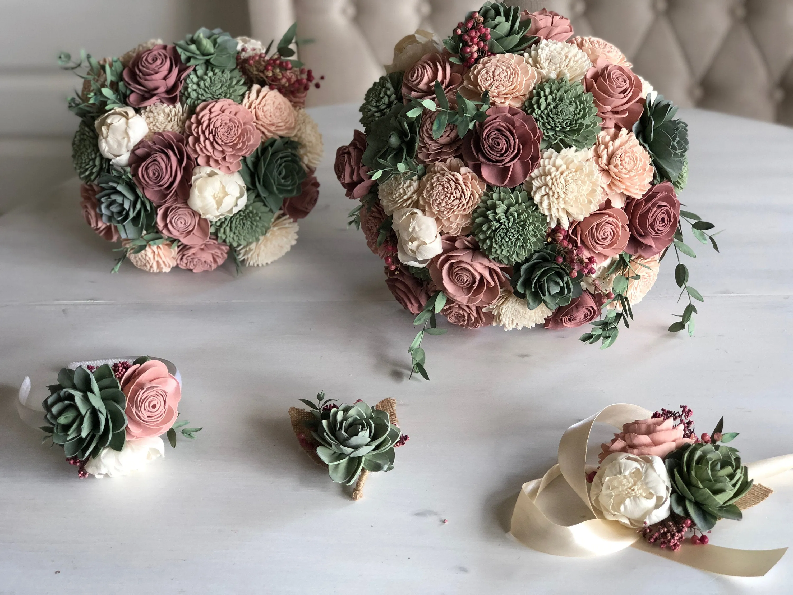 Berry Succulent Floral Headband