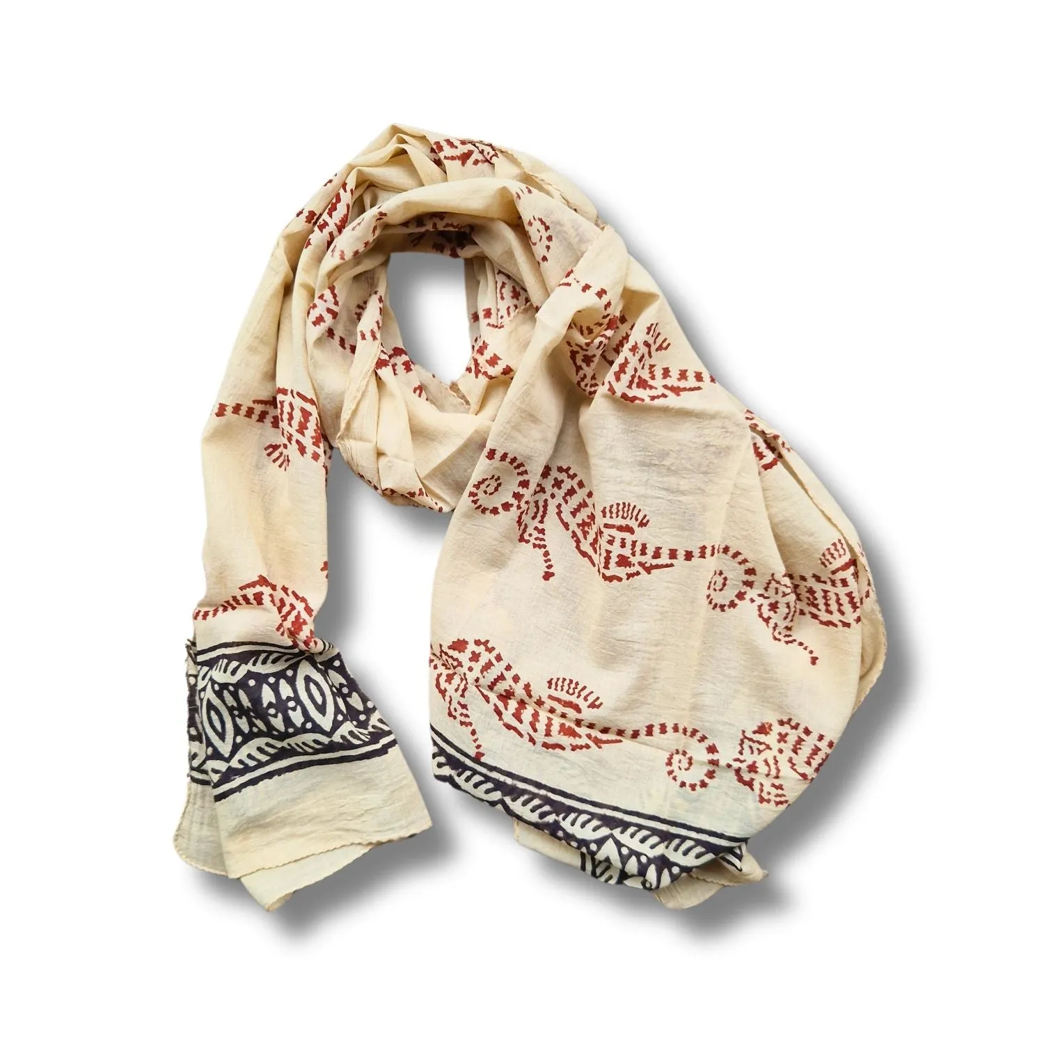 block print cotton scarf