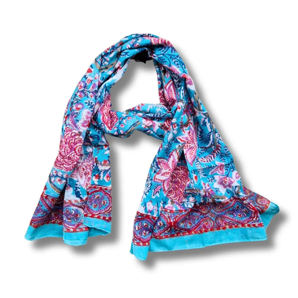 block print cotton scarf