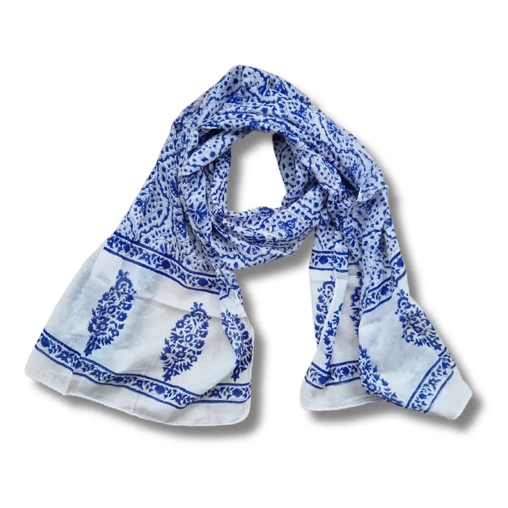 block print cotton scarf