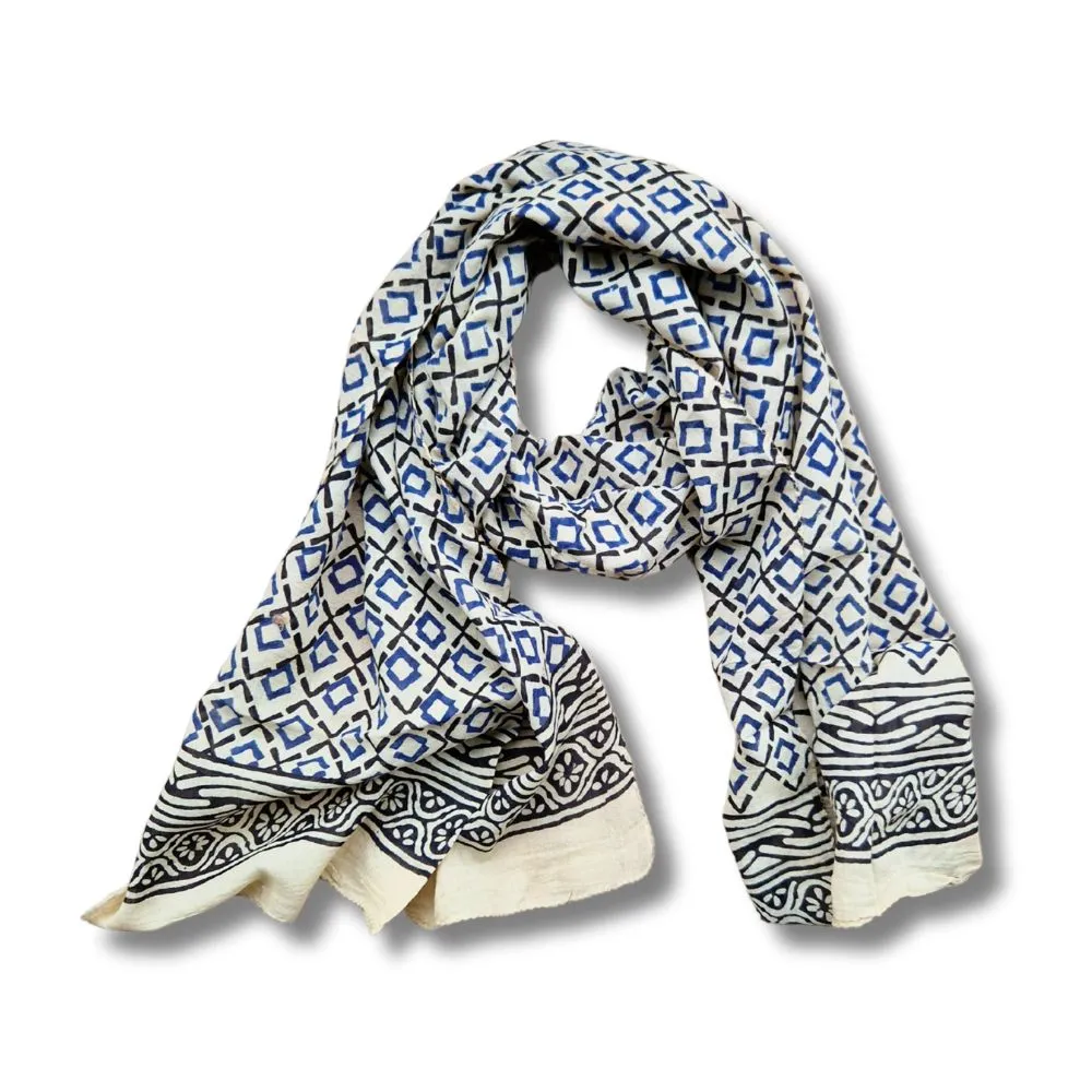 block print cotton scarf