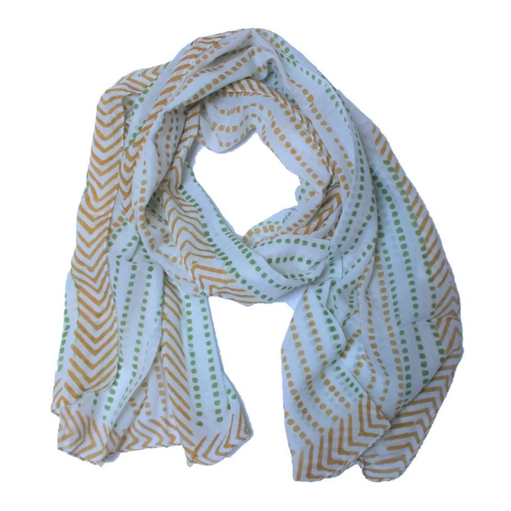 block print cotton scarf