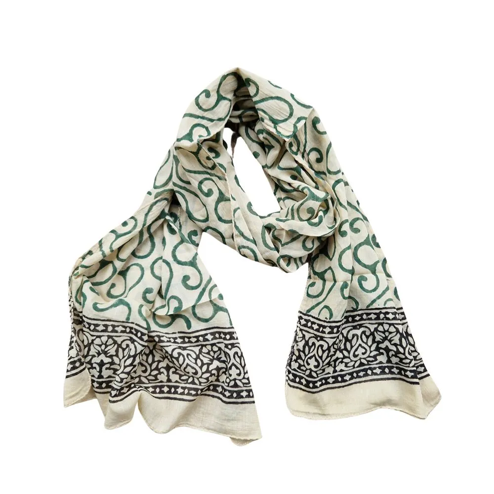 block print cotton scarf