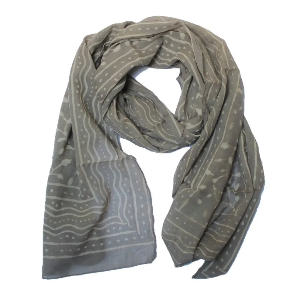 block print cotton scarf