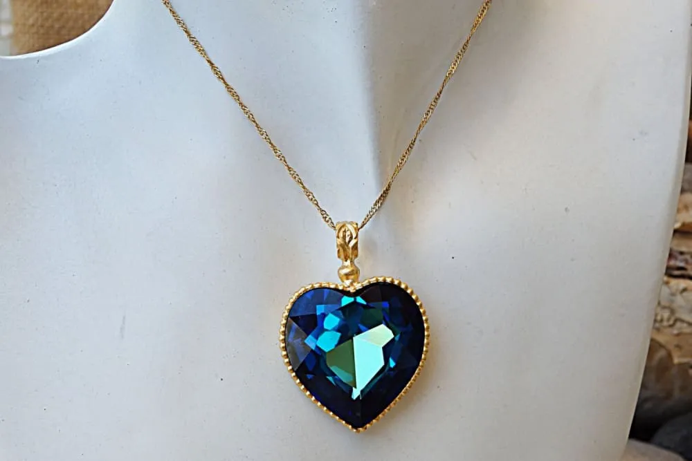 Blue Heart Shaped Necklace