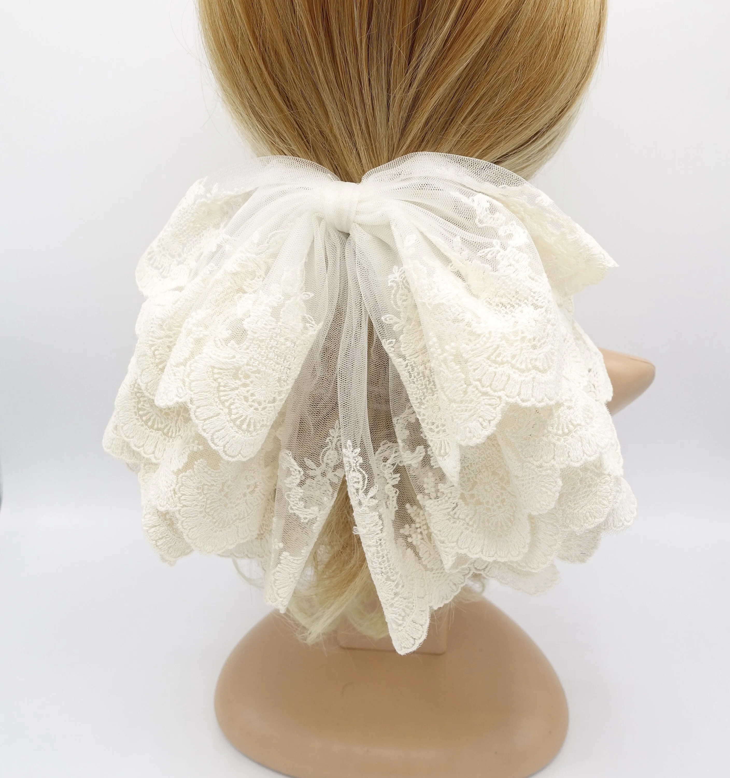 bridal hair bow, gothic lace hair bow, wedding hair bow for women