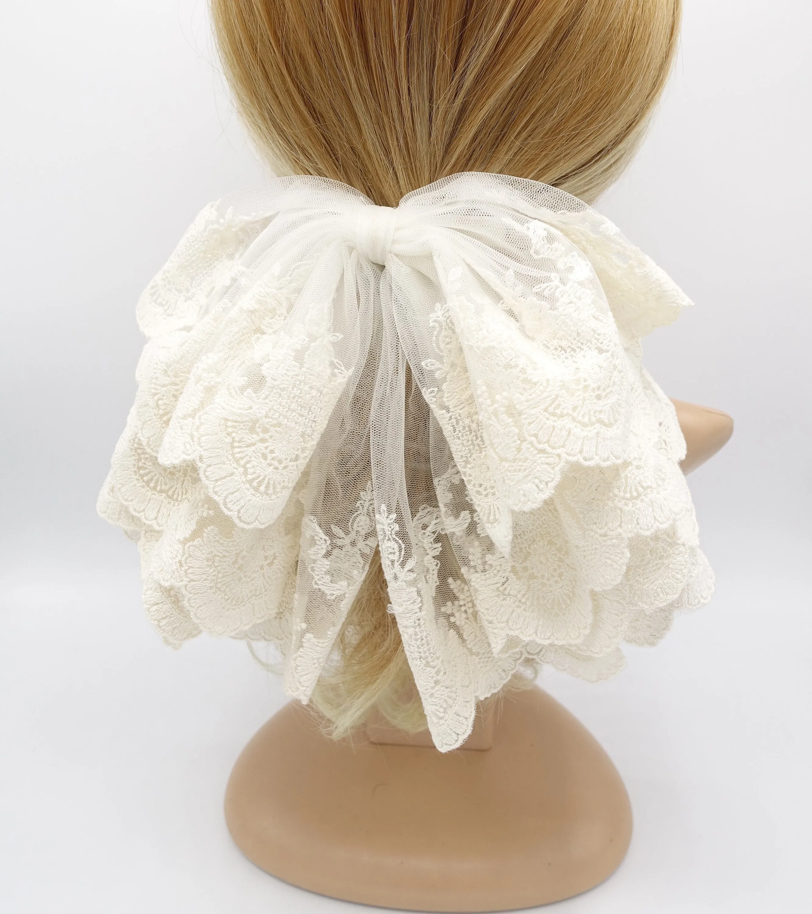 bridal hair bow, gothic lace hair bow, wedding hair bow for women