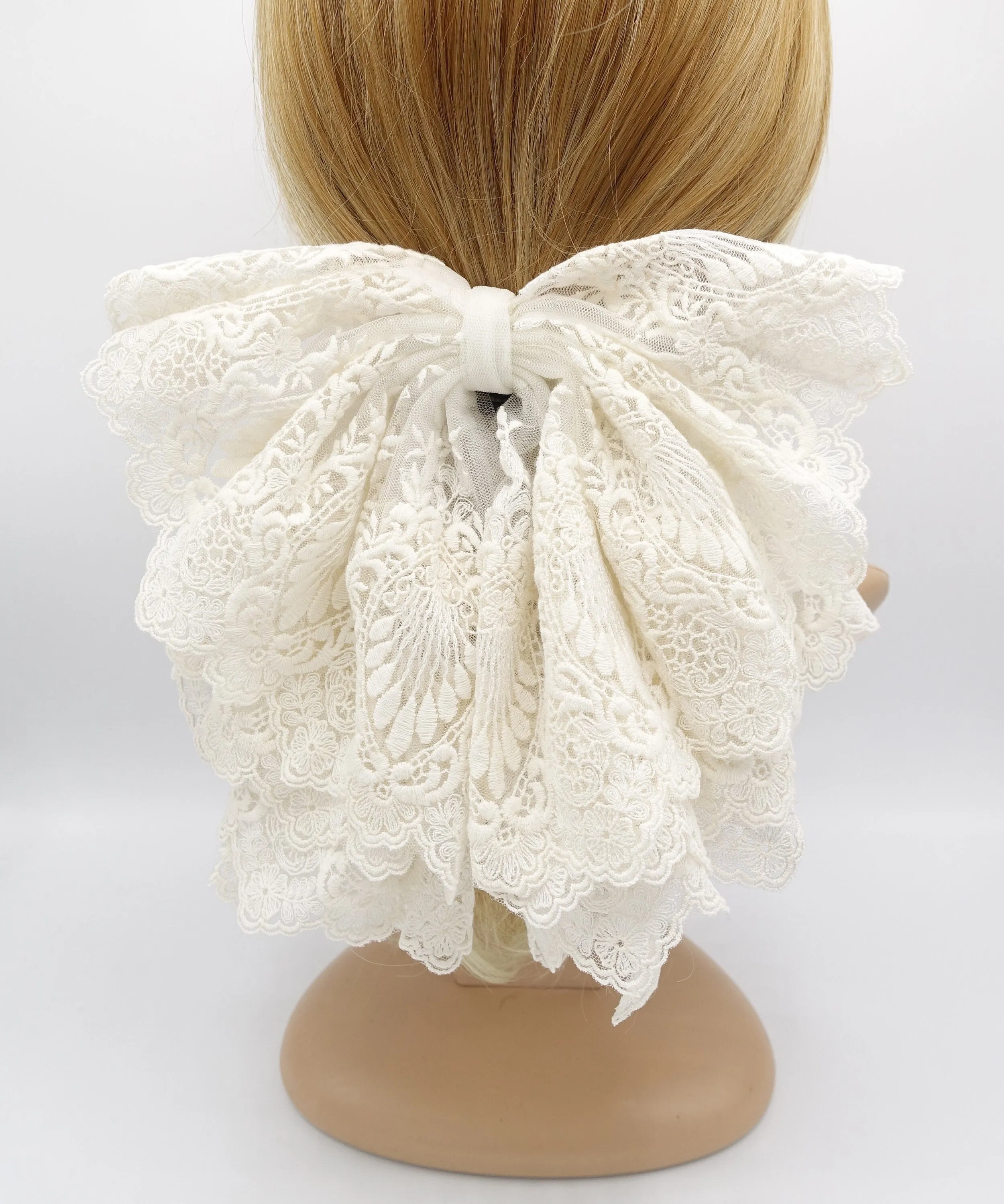 bridal hair bow, gothic lace hair bow, wedding hair bow for women