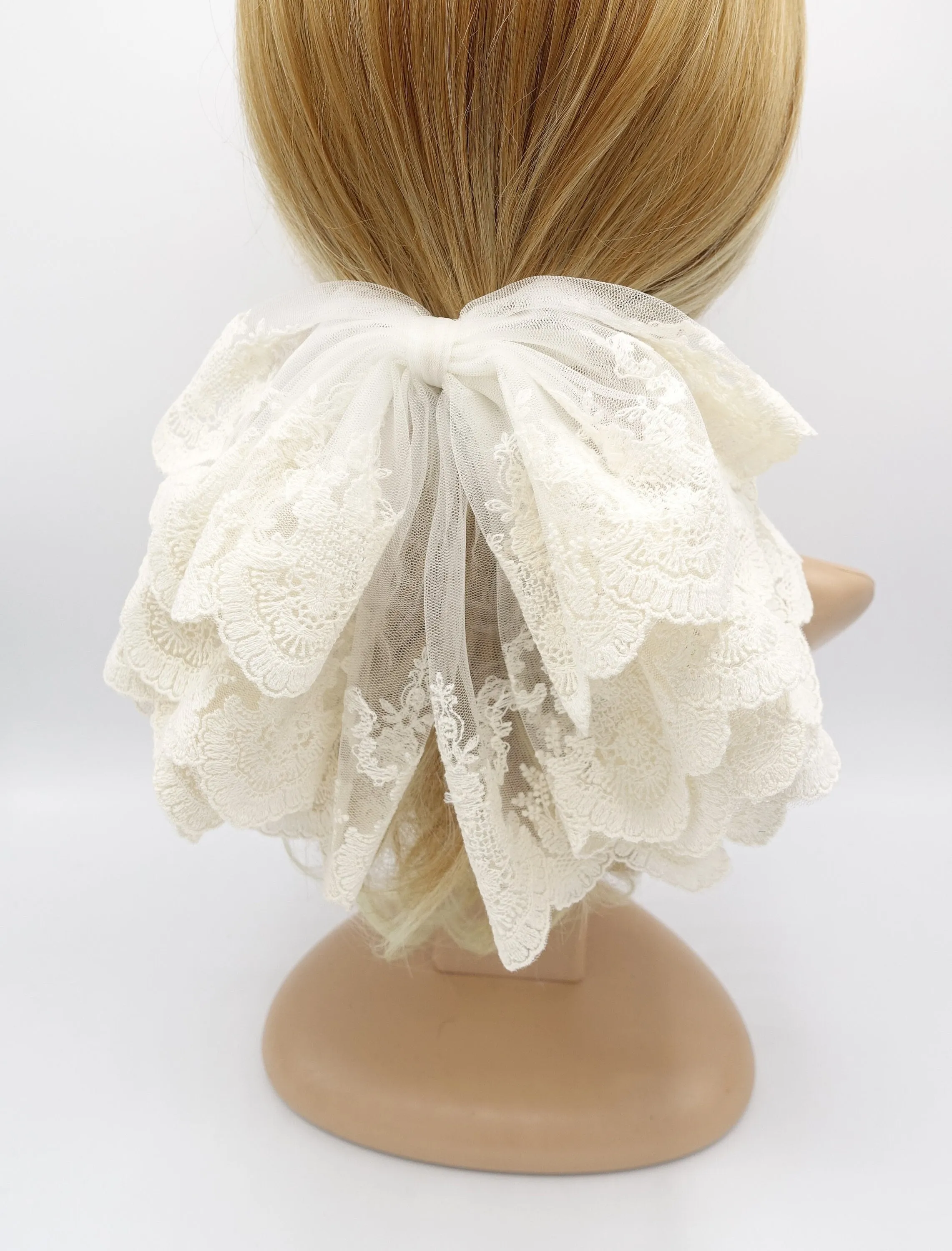 bridal hair bow, gothic lace hair bow, wedding hair bow for women