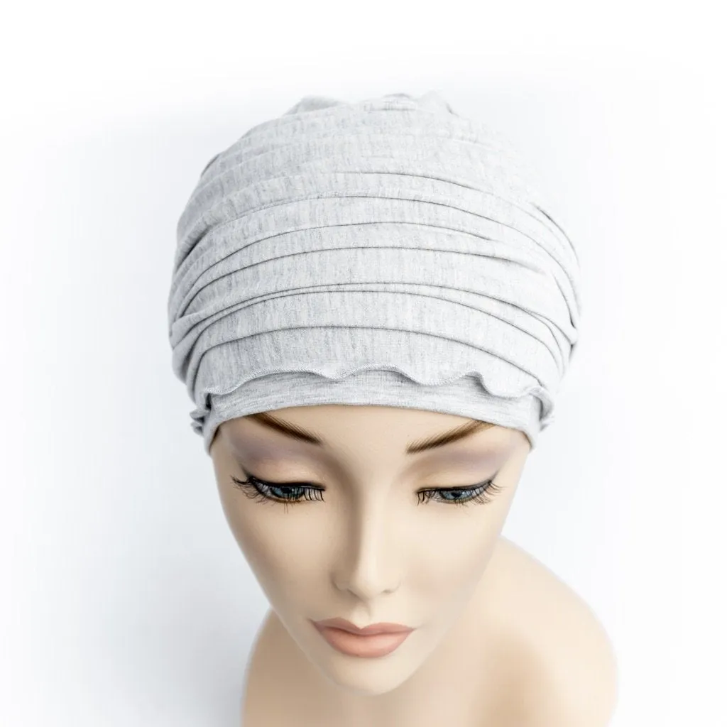 Chemo Alopecia Head Wrap Light Grey