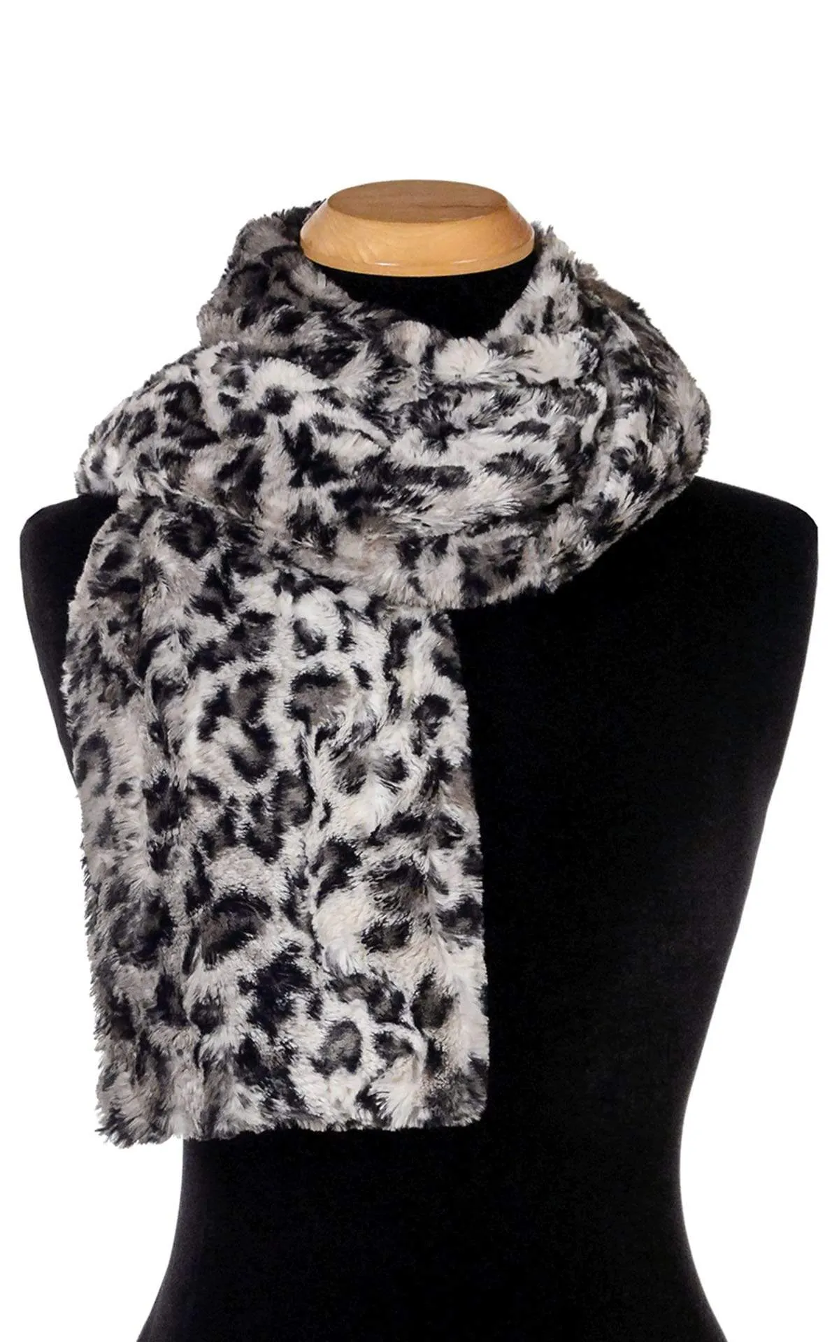 Classic Scarf - Luxury Faux Fur Savannah Cat in Gray