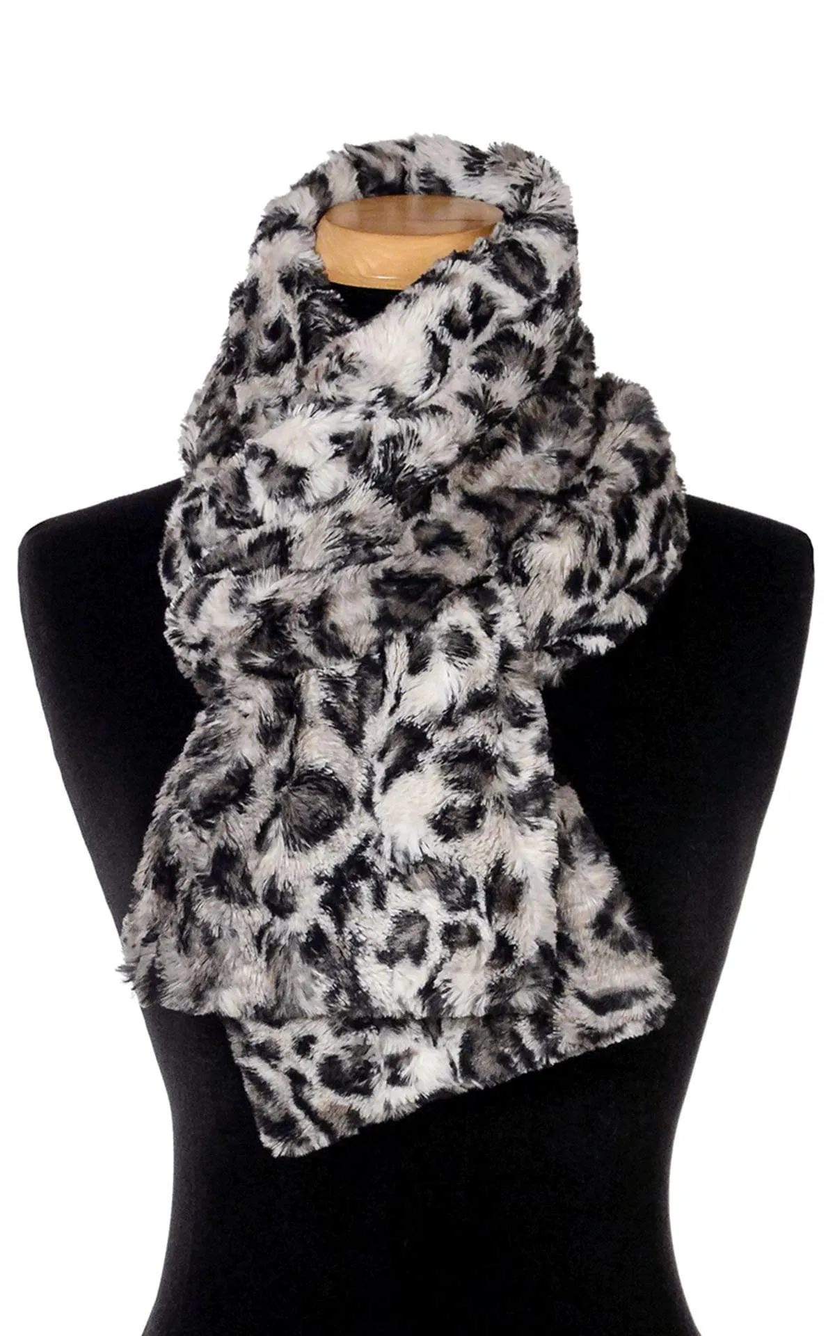 Classic Scarf - Luxury Faux Fur Savannah Cat in Gray