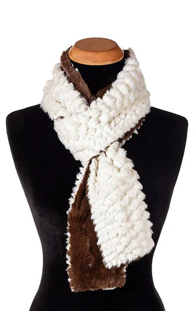 Classic Scarf - Two-Tone, Plush Faux Fur in Falkor with Cuddly Fur in Chocolate (Limited Availability)