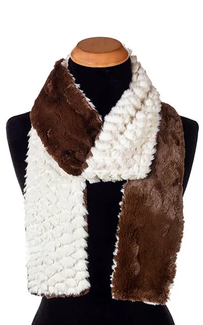 Classic Scarf - Two-Tone, Plush Faux Fur in Falkor with Cuddly Fur in Chocolate (Limited Availability)