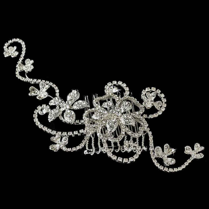 Couture Shinning Crystal Swirl Bridal Comb Headpiece