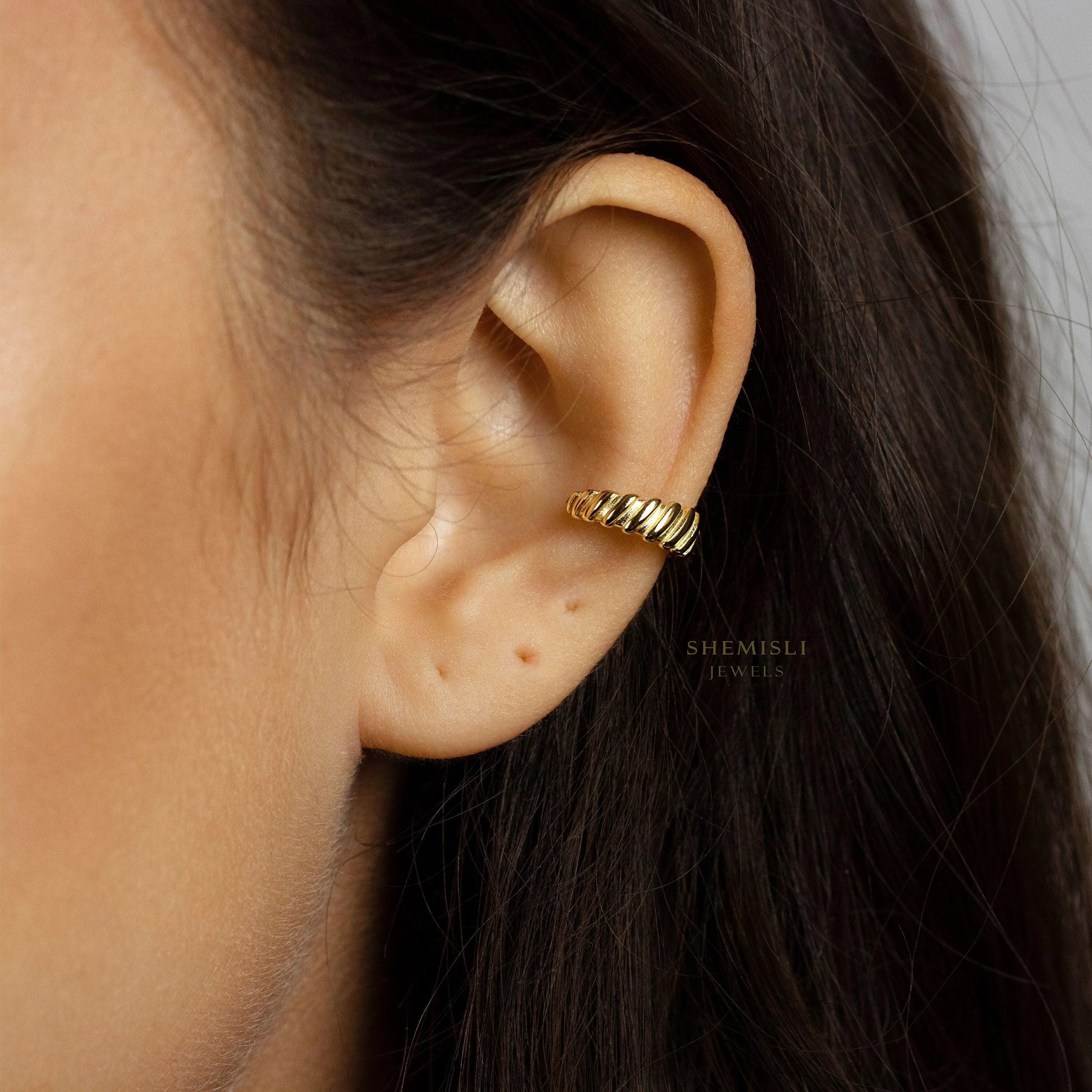 Croissant Cuff, Earring No Piercing is Needed, Gold, Silver SHEMISLI SF016