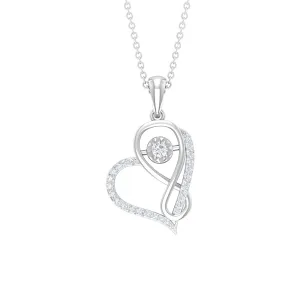 Cubic Zirconia Interlock Heart Infinity Pendant