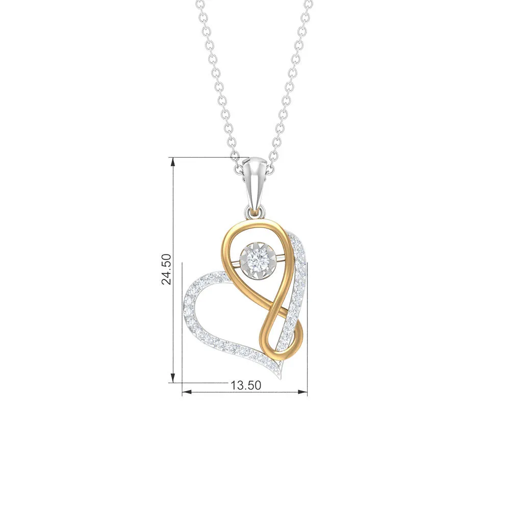 Cubic Zirconia Interlock Heart Infinity Pendant