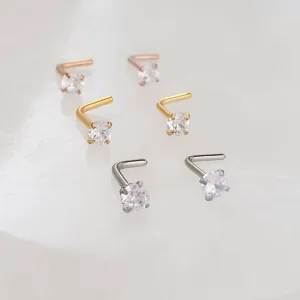 CZ Diamond L Bend Nose Stud