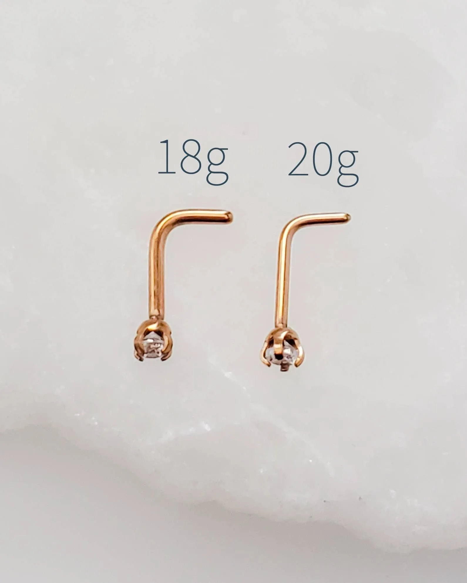 CZ Diamond L Bend Nose Stud